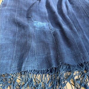 Vintage African Indigo Denim Mossi Mudcloth 74” L x 37” W Textile | No. 111
